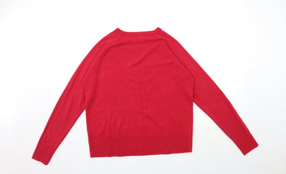 sarah hamilton Womens Red  Knit Pullover Jumper Size XL
