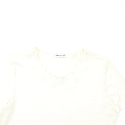 Bonmarché Womens White Basic T-Shirt Size M