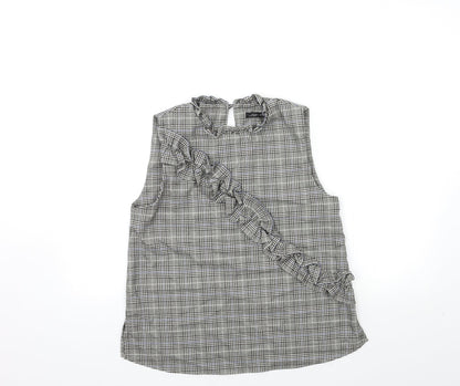 Zara Womens Green Check  Basic Tank Size M