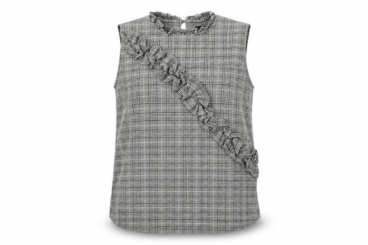 Zara Womens Green Check  Basic Tank Size M