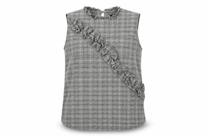 Zara Womens Green Check  Basic Tank Size M
