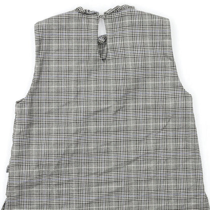 Zara Womens Green Check  Basic Tank Size M