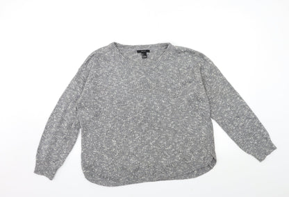 Preloved FOREVER 21 Womens Grey  Knit Pullover Jumper Size L - Front