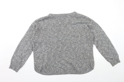 Preloved FOREVER 21 Womens Grey  Knit Pullover Jumper Size L - Back