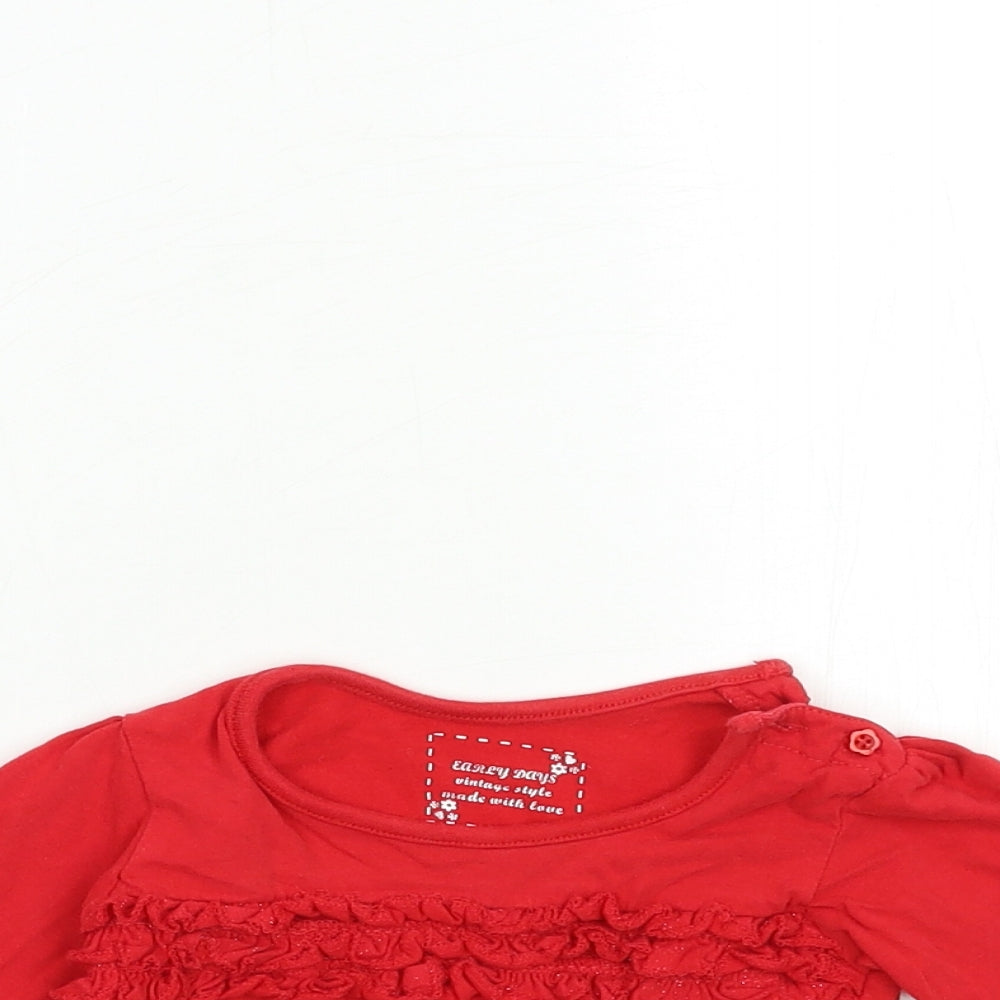 Earlydays Baby Red   Basic T-Shirt Size 6-9 Months