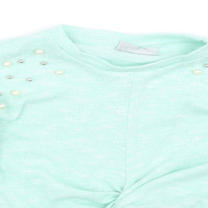 Preloved Matalan Girls Blue   Pullover Jumper Size 4 Years - Detail