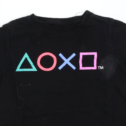 Primark Girls Black   Basic T-Shirt Size 6-7 Years