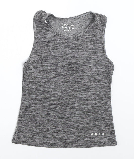 Matalan Girls Grey   Basic Tank Size 6-7 Years