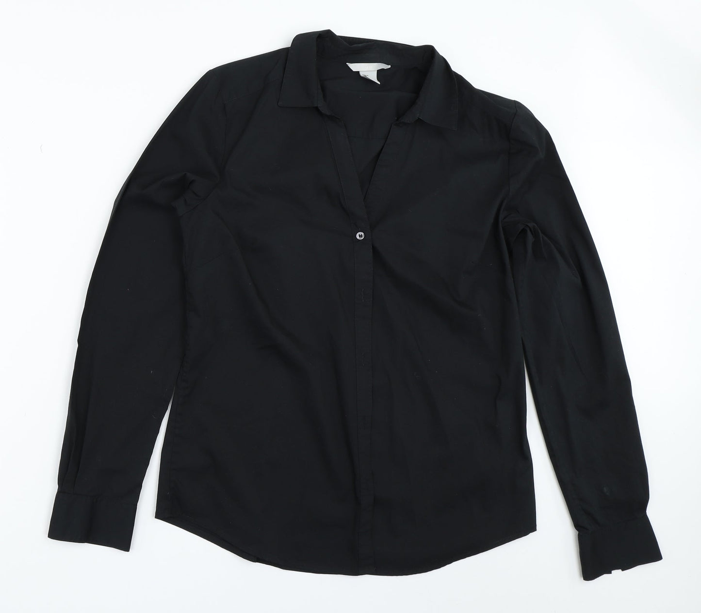H&M Womens Black   Basic Button-Up Size 40