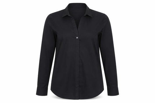 H&M Womens Black   Basic Button-Up Size 40