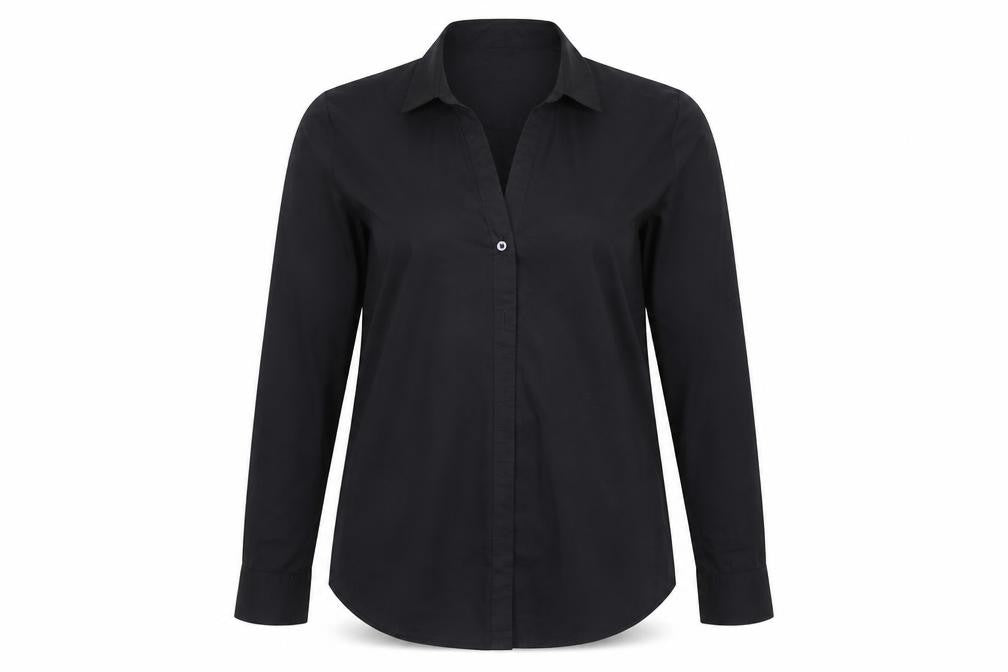 H&M Womens Black   Basic Button-Up Size 40