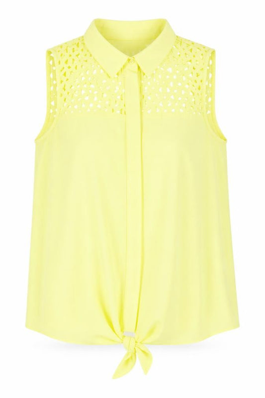Dorothy Perkins Womens Yellow   Basic Button-Up Size 10