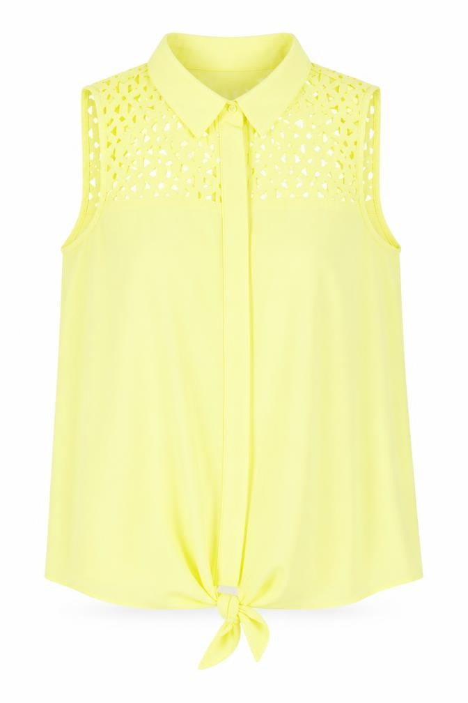 Dorothy Perkins Womens Yellow   Basic Button-Up Size 10