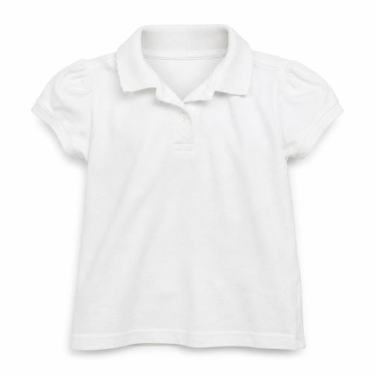 George Girls White   Basic Polo Size 5-6 Years  - school