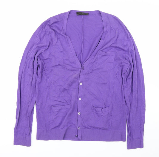 Daniele Alessandrini Womens Purple   Cardigan Jumper Size L