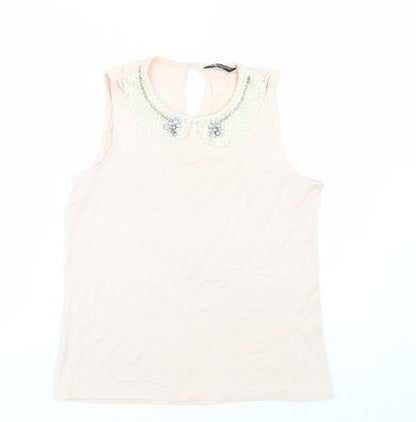 Preloved Internacionale Womens Pink   Basic Tank Size 10 - Front