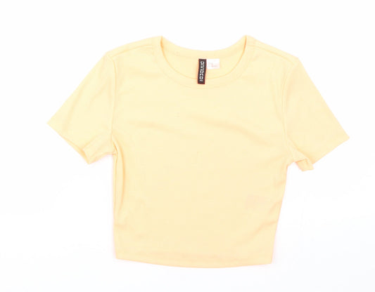 H&M Womens Orange   Cropped T-Shirt Size XS