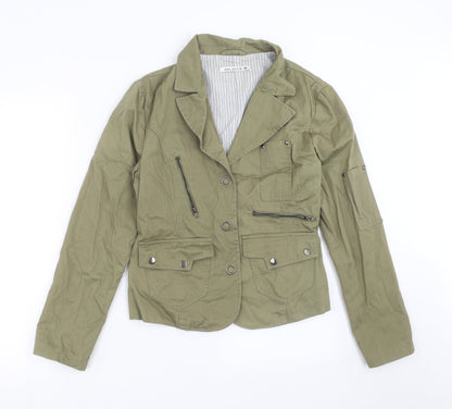 Preloved Select Womens Green Herringbone  Jacket  Size 14 - Front