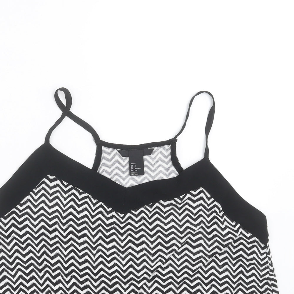 H&M Womens Black Geometric  Camisole Blouse Size S