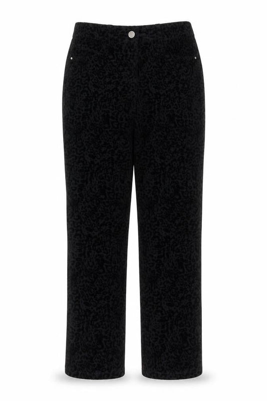 NEXT Womens Black Animal Print  Trousers  Size 10 L25 in