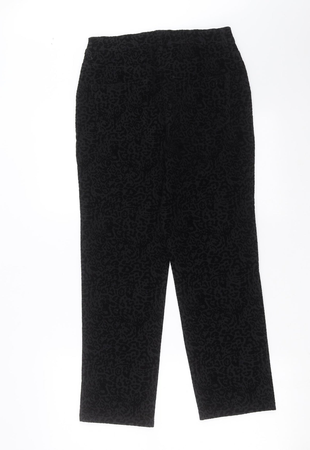 NEXT Womens Black Animal Print  Trousers  Size 10 L25 in