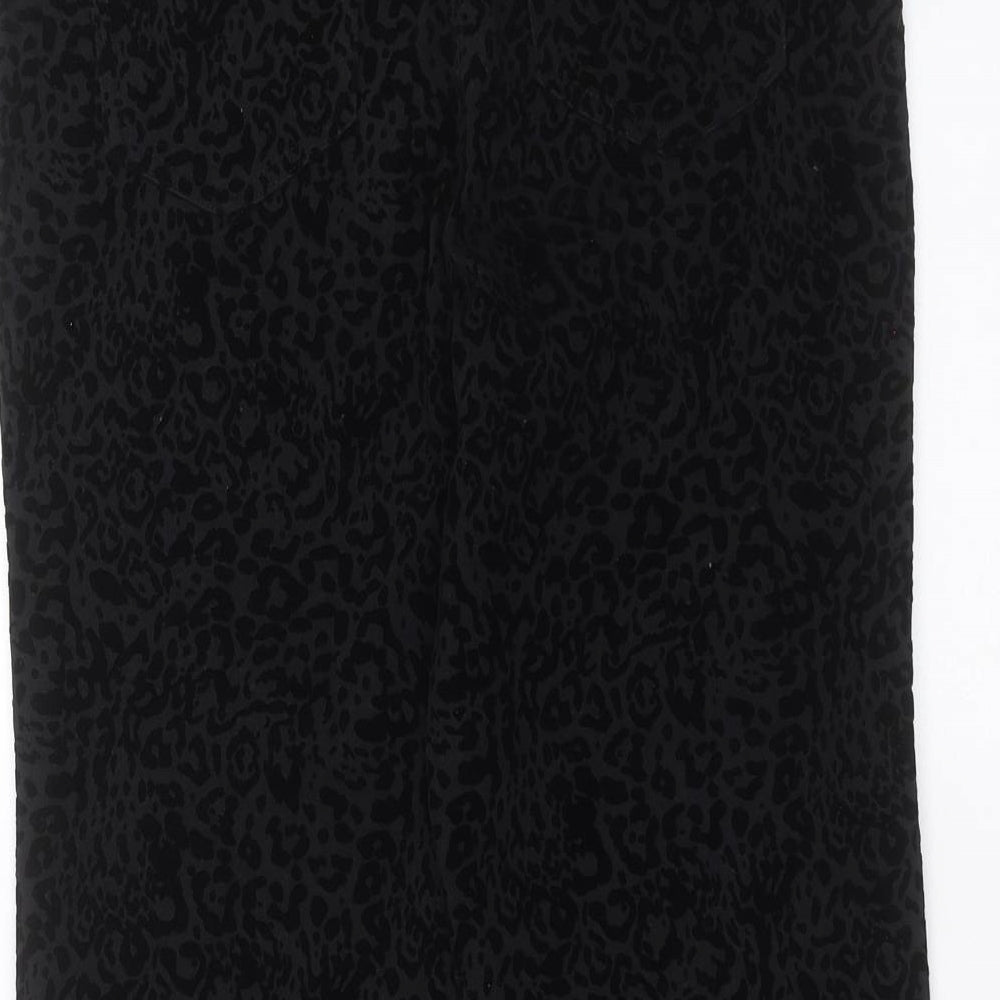 NEXT Womens Black Animal Print  Trousers  Size 10 L25 in