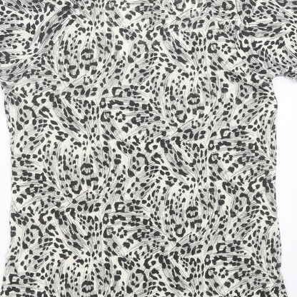 Zara Womens Beige Geometric  Basic T-Shirt Size M