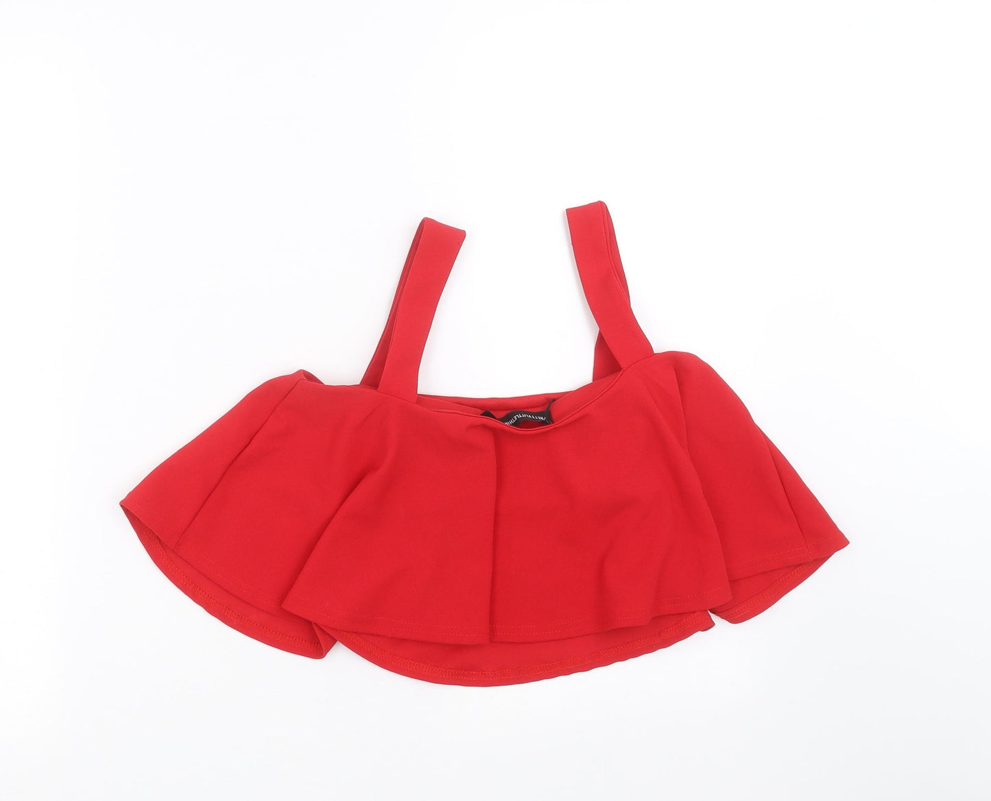 PRETTYLITTLETHING Womens Red   Cropped Blouse Size 8