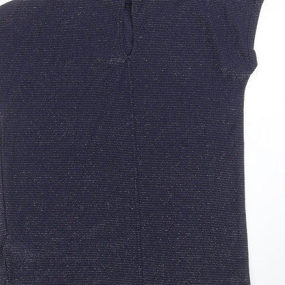 Next Womens Blue Striped  Basic Blouse Size 8