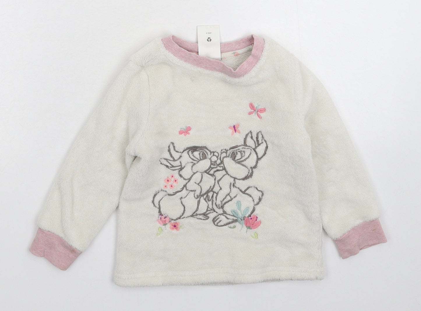 Disney Girls White Solid  Top Pyjama Top Size 3 Years
