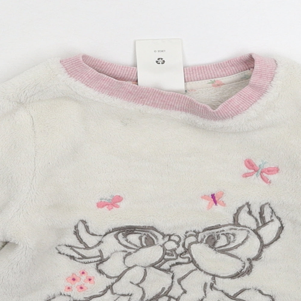 Disney Girls White Solid  Top Pyjama Top Size 3 Years