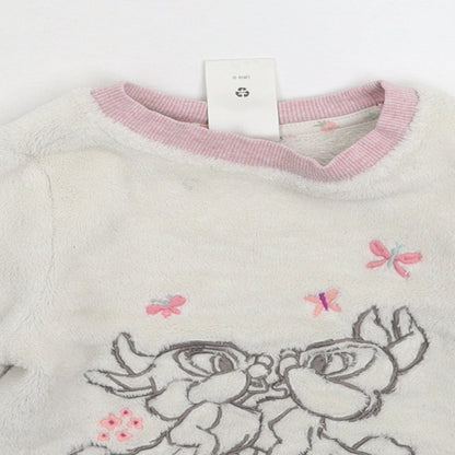 Disney Girls White Solid  Top Pyjama Top Size 3 Years