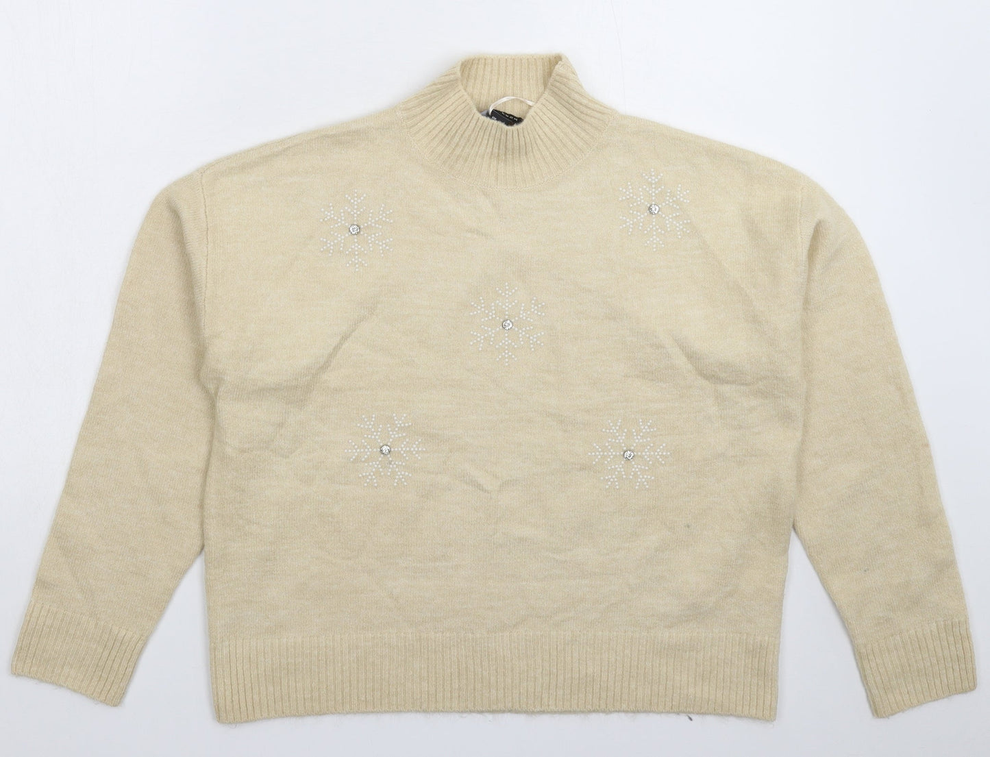 New Look Womens Beige  Knit Pullover Jumper Size M