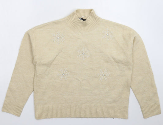 New Look Womens Beige  Knit Pullover Jumper Size M