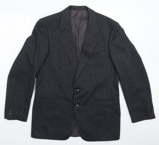 Breuninger Mens Grey Striped  Jacket Suit Jacket Size 40