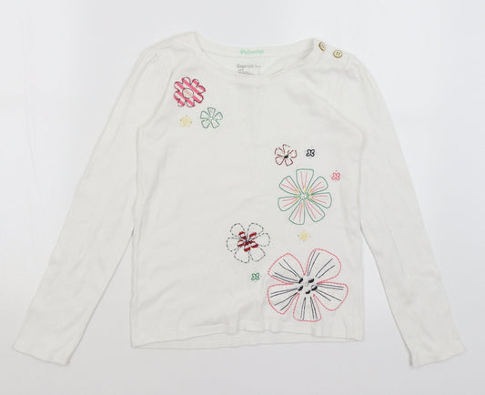 Gap Kids Girls White   Basic T-Shirt Size 10 Years