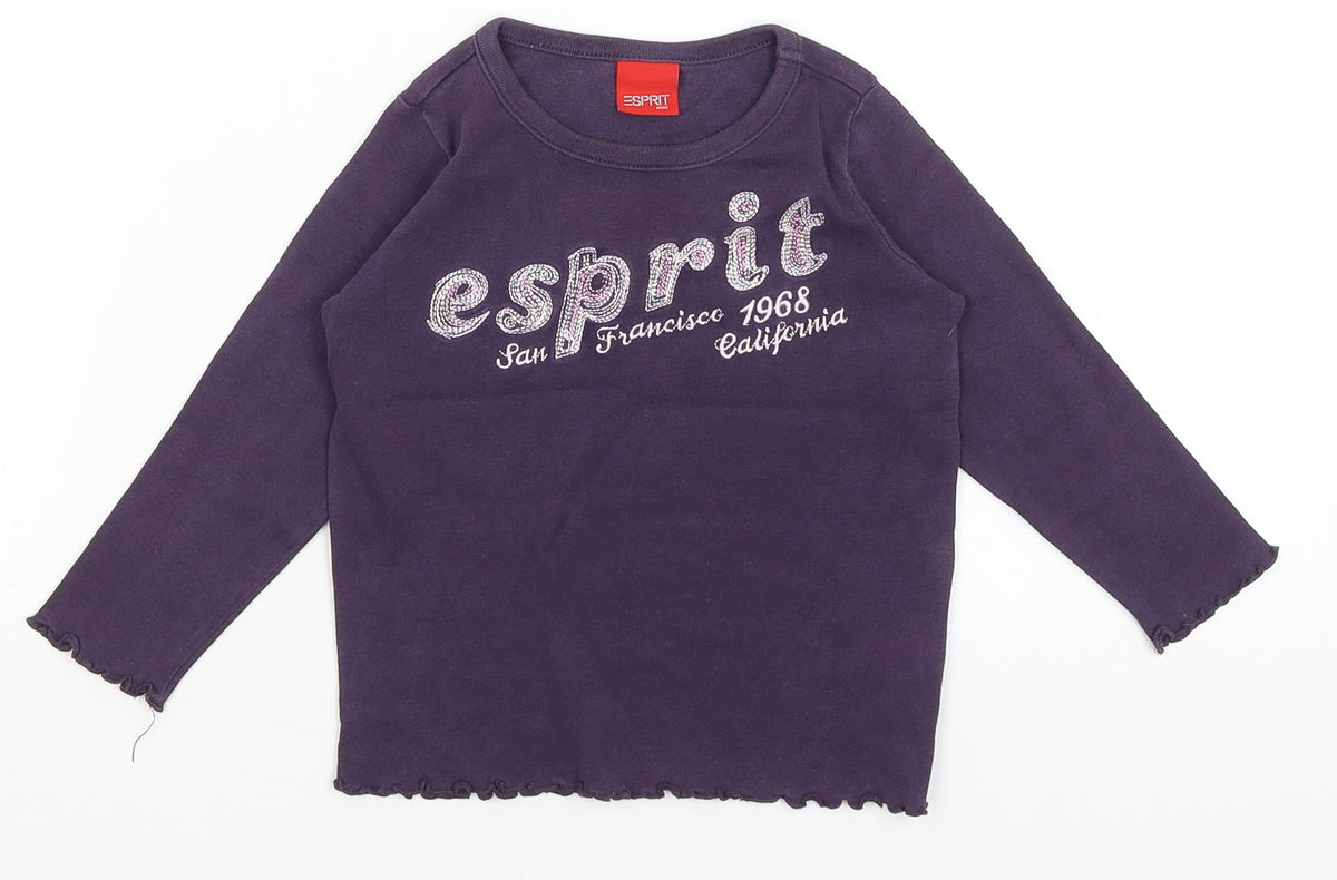 Espirit Girls Purple   Basic T-Shirt Size 2-3 Years
