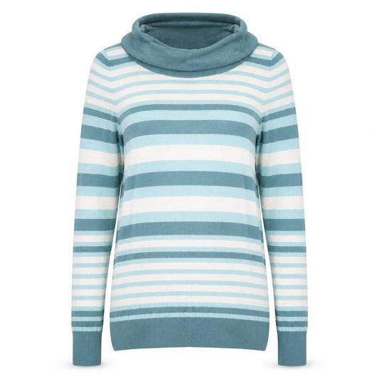Marks & Spencer Womens Green Striped Knit Pullover Jumper Size 10