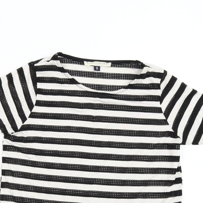 Blonde + Blonde Womens Multicoloured Striped  Basic T-Shirt Size 8