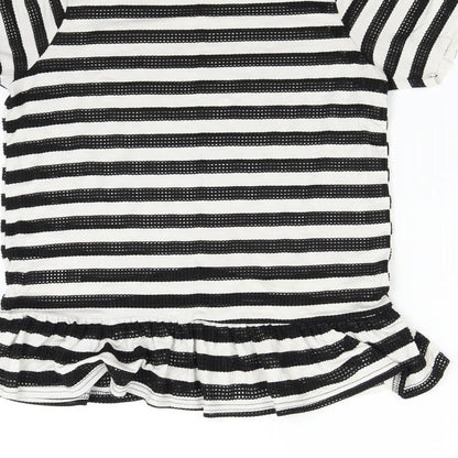 Blonde + Blonde Womens Multicoloured Striped  Basic T-Shirt Size 8