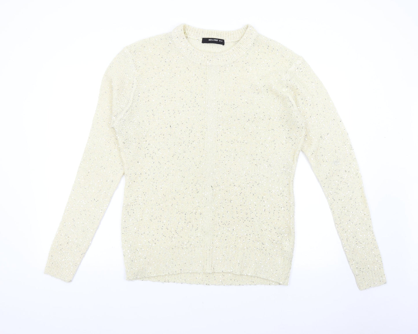 AKD-A-WEST Womens Beige  Knit Pullover Jumper Size 14