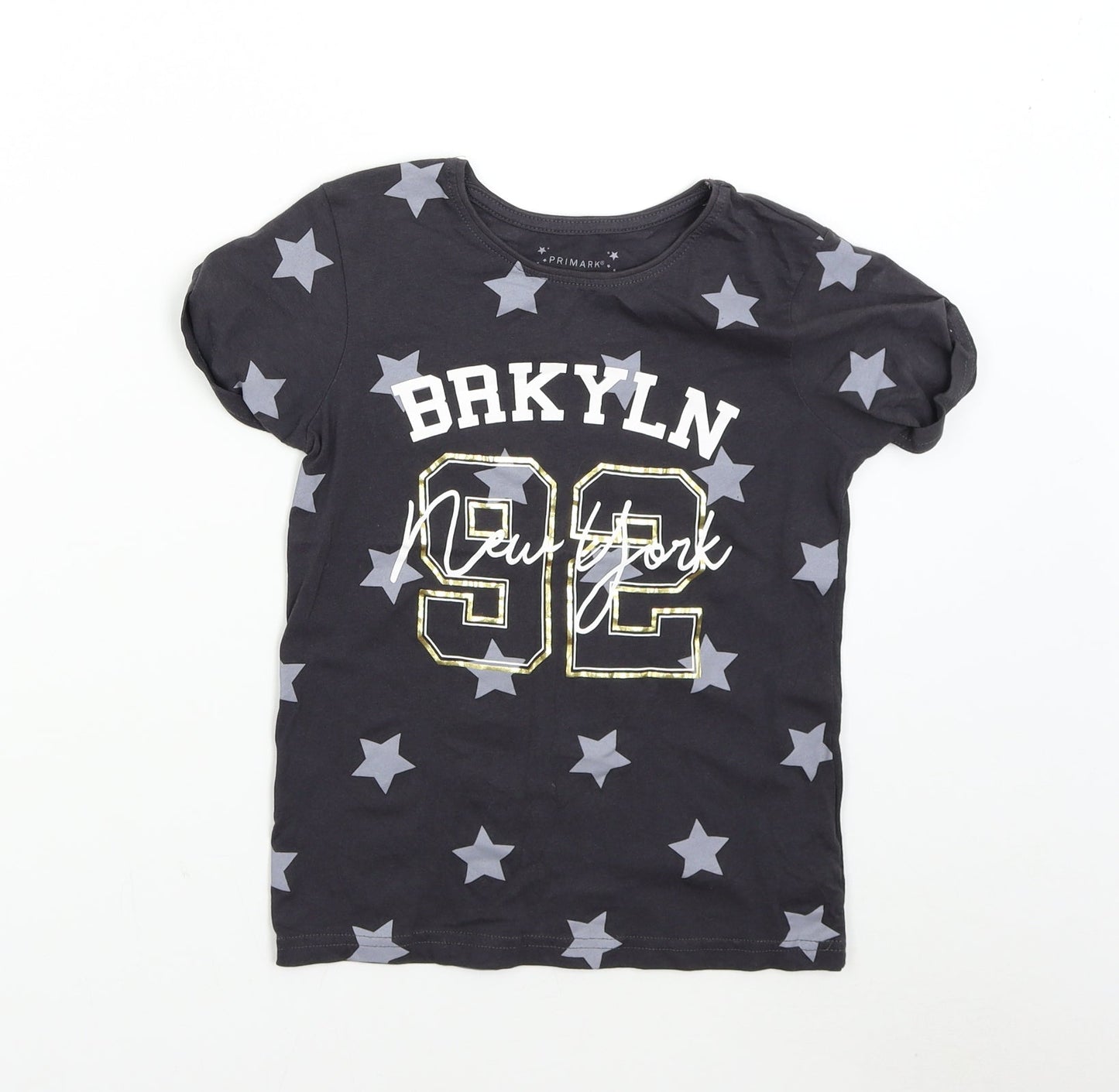 Primark Girls Black   Basic T-Shirt Size 9-10 Years  - Stars NYC