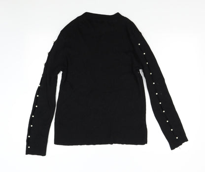 Select Womens Black  Knit Pullover Jumper Size L
