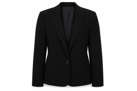 AMARANTO  Womens Black Striped  Jacket Blazer Size 12