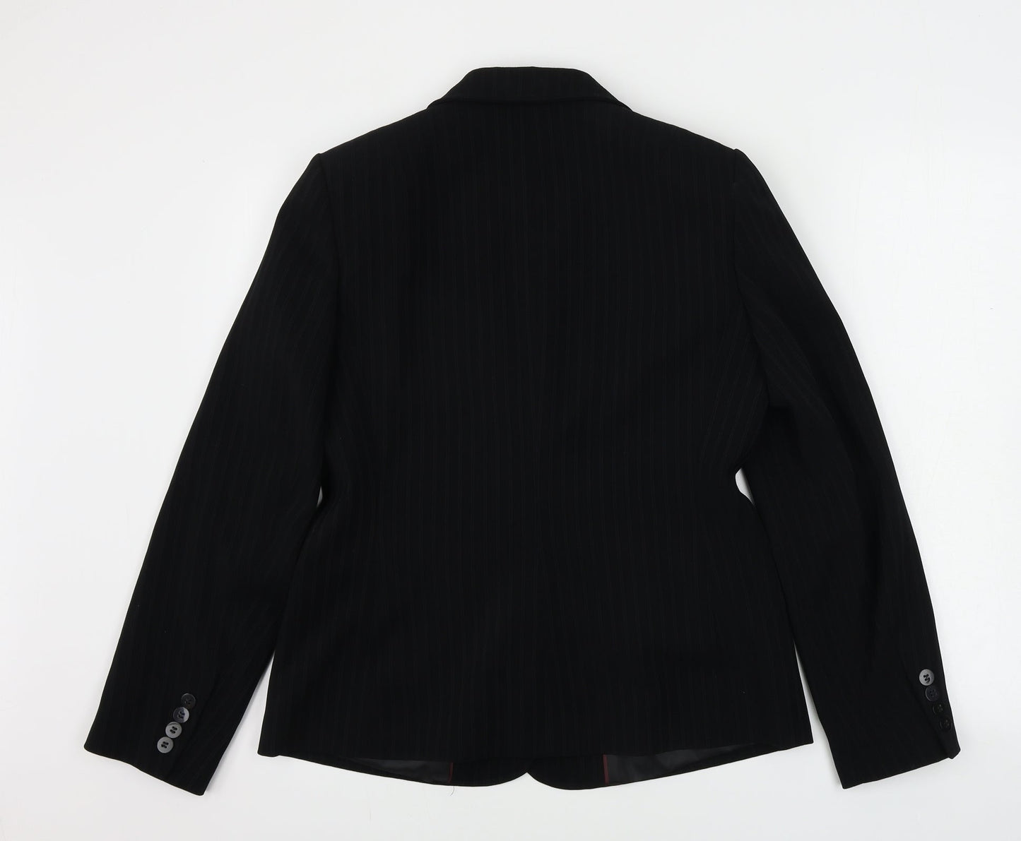 AMARANTO  Womens Black Striped  Jacket Blazer Size 12