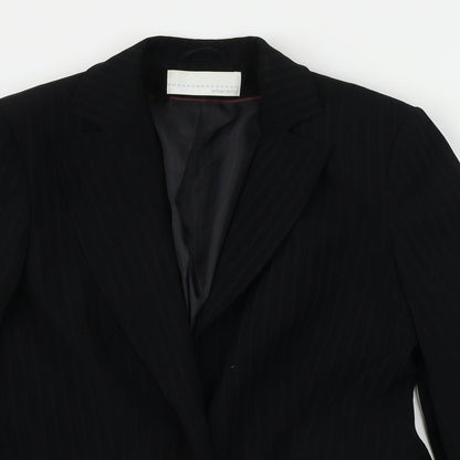AMARANTO  Womens Black Striped  Jacket Blazer Size 12