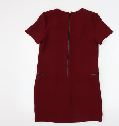 Preloved Topshop  Womens Red   A-Line  Size 8 - Back