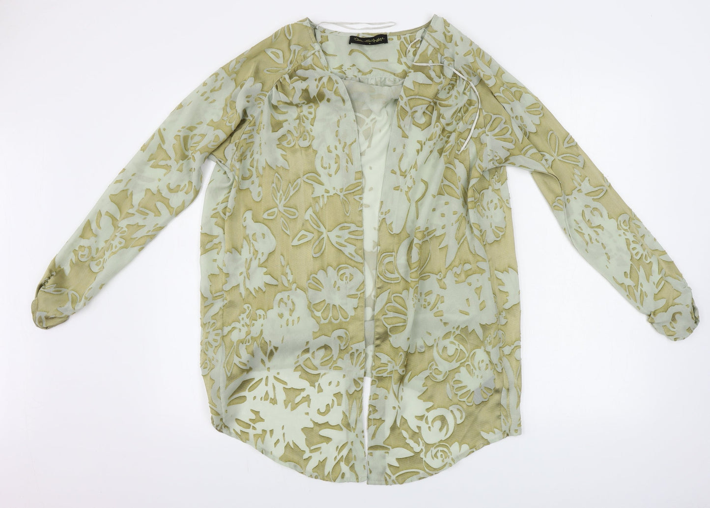 Miss Selfridge  Womens Green Floral  Cardigan Jumper Size 8