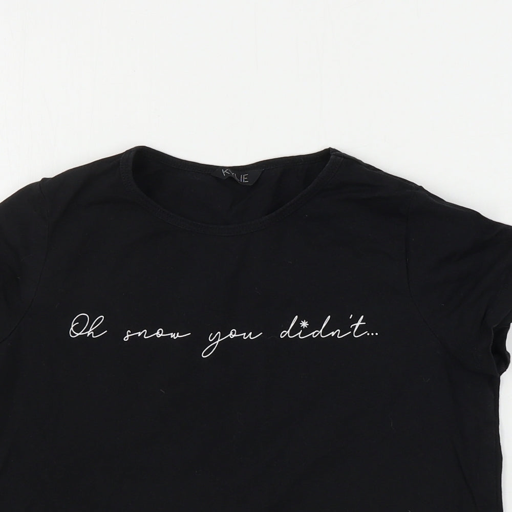 M&Co Girls Black   Basic T-Shirt Size 12 Years