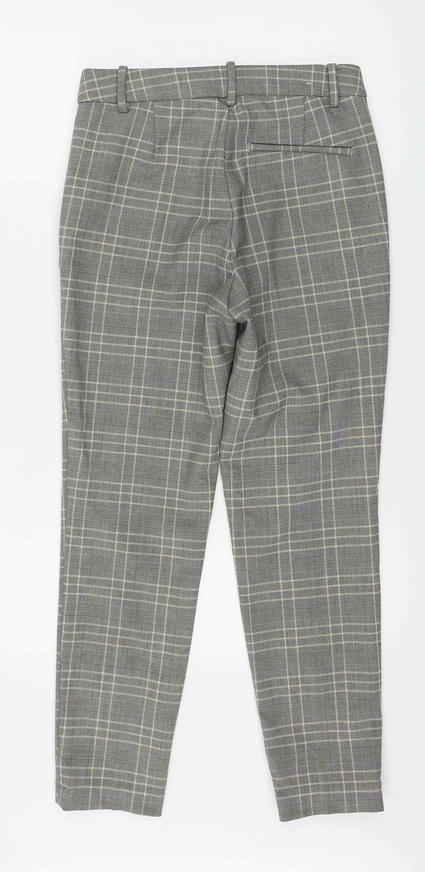 H&M  Womens Beige Check  Trousers  Size 6 L25 in